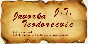 Javorka Teodorčević vizit kartica